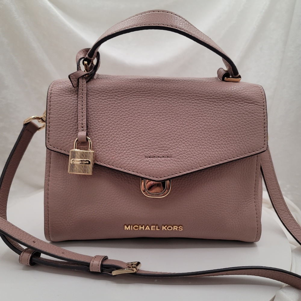 Gorgeous Blush Leather Michael Kors Bristol Convertible Cross body Satchel Purse